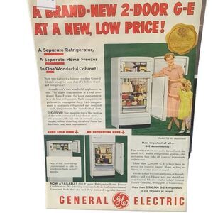 Vintage 1950 General Electric New 2-Door GE At a Low Price Ad Advertisement